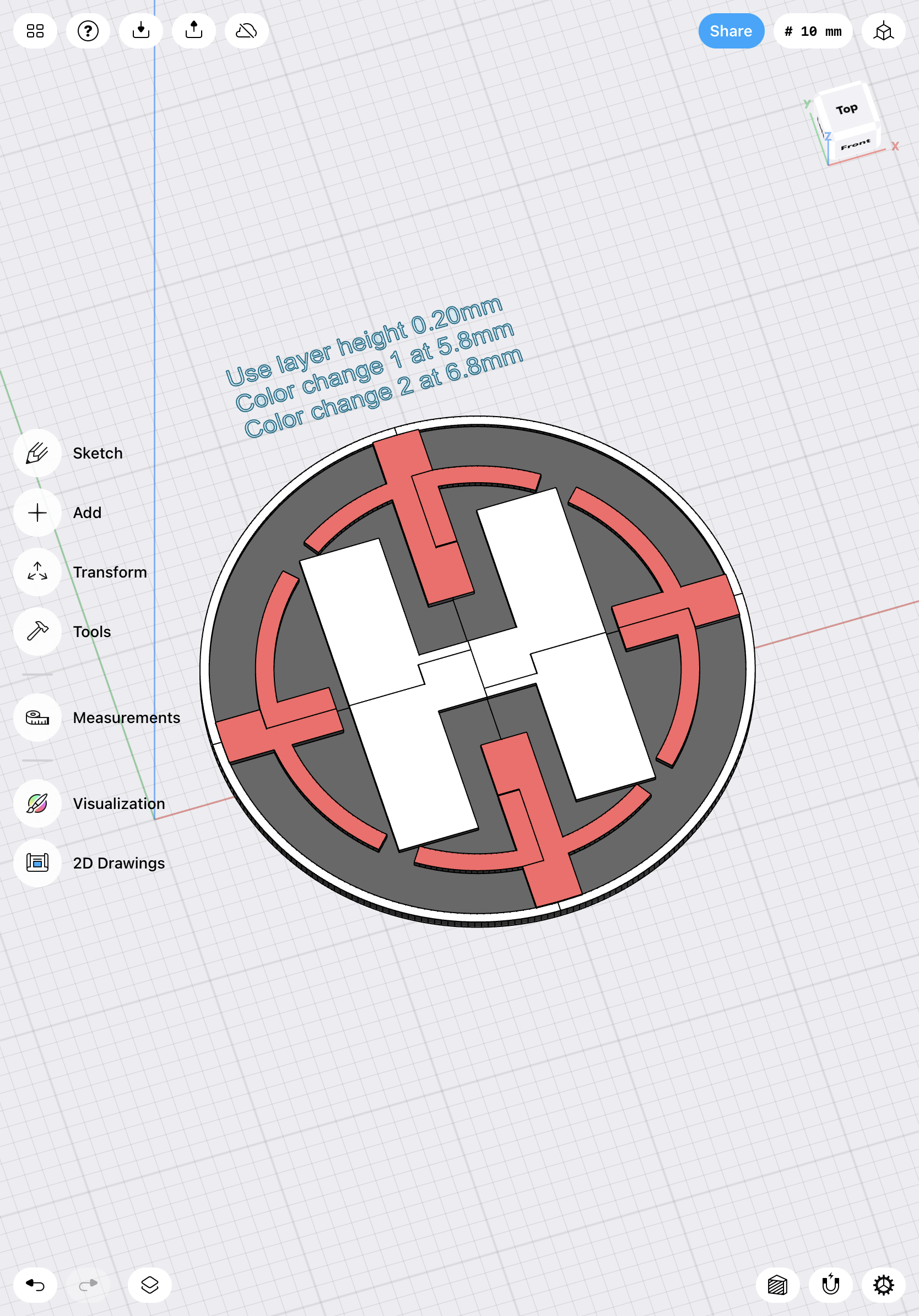 Magnetic drone landing pad 3D model thumbnail