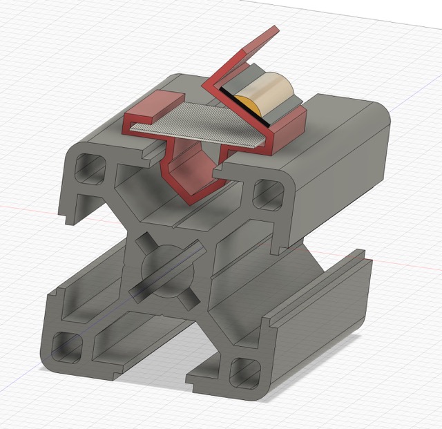 LED strip mount for 3030 extrusion with picam ribbon cable guide