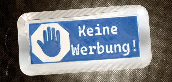 Keine Werbung! Schild für Briefkasten