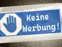 Keine Werbung! Schild für Briefkasten