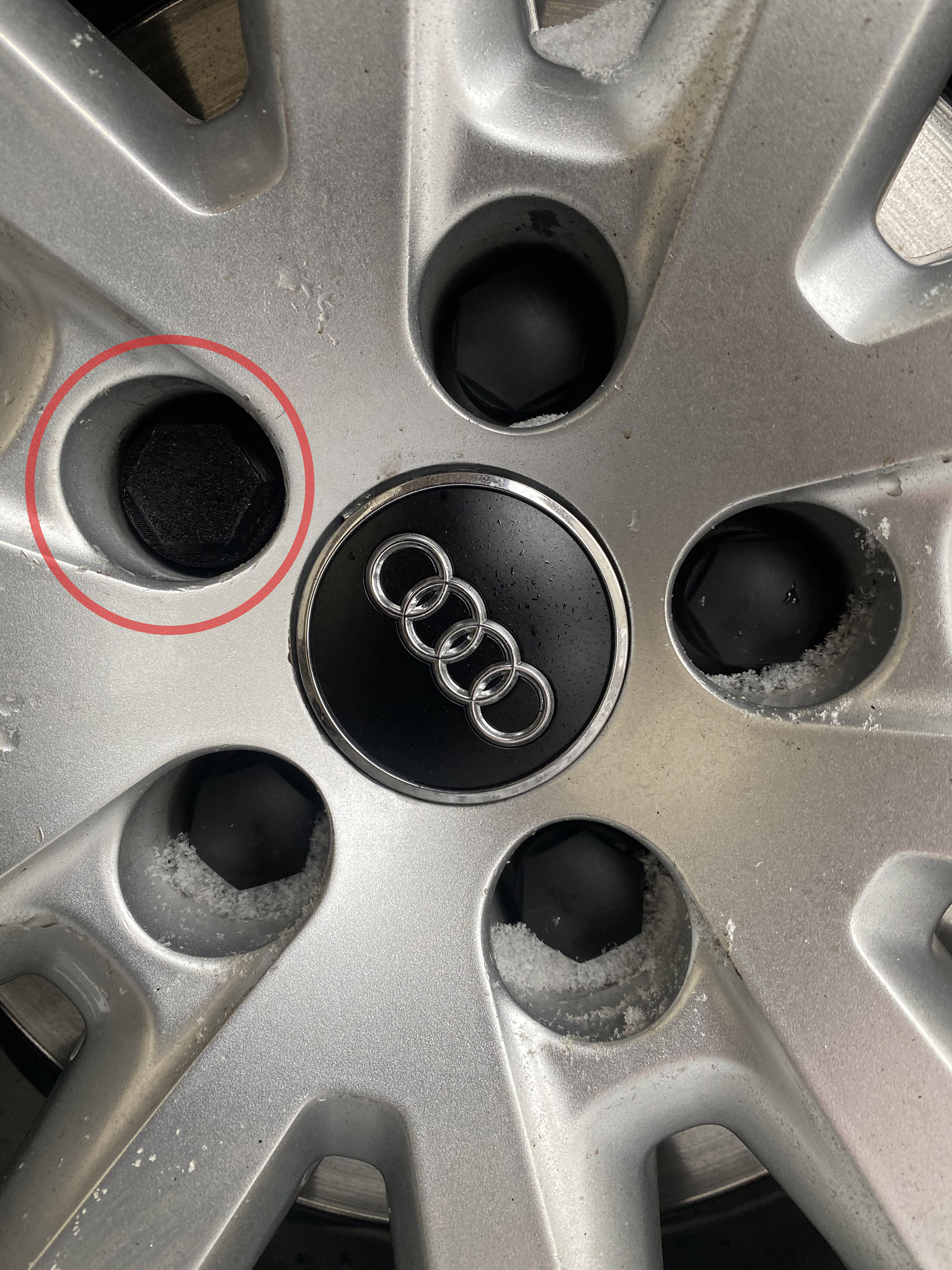 Audi wheel deals nut covers grey