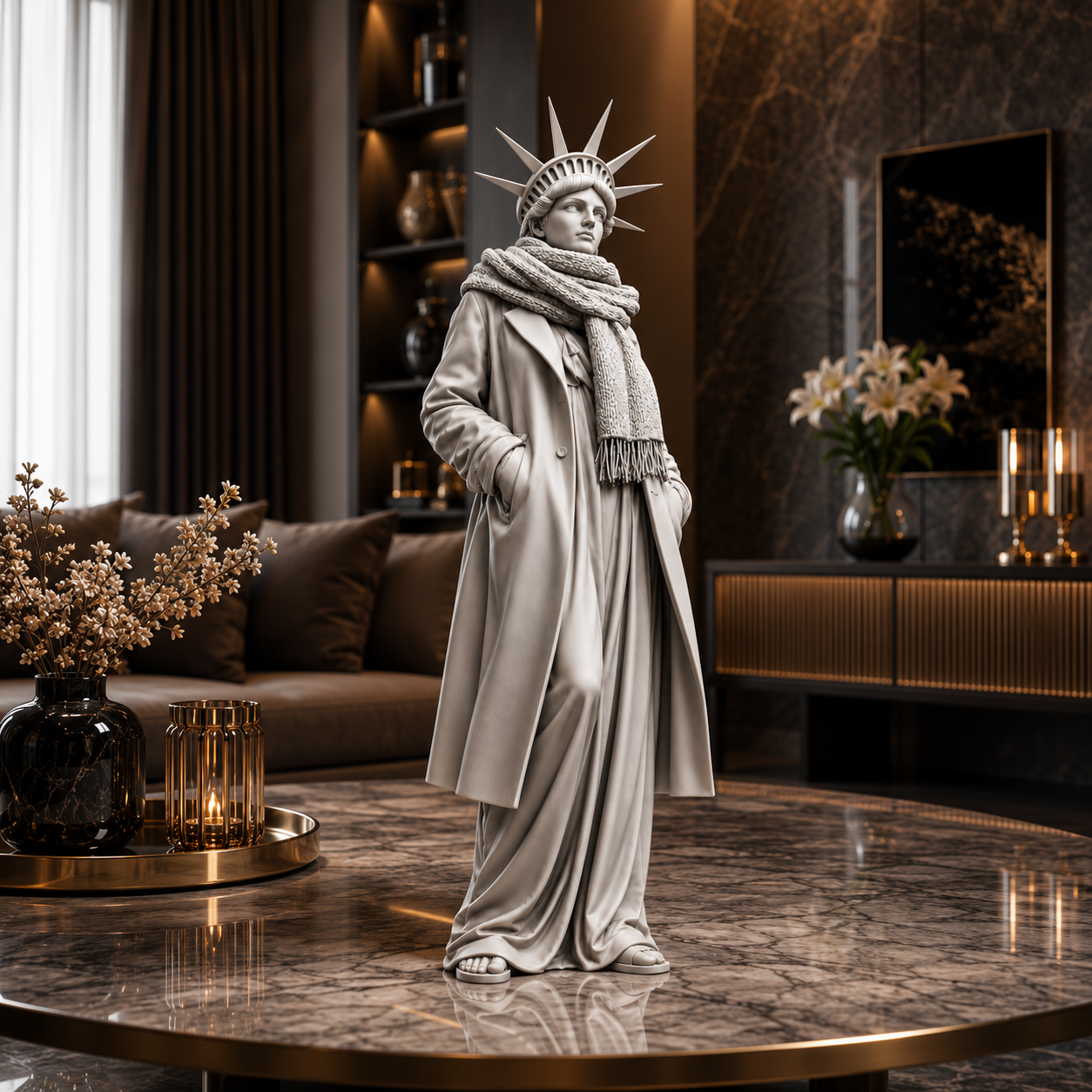 Modern Statue of Liberty STL | Fashion Lady Liberty Sculpture | 3D Print Model