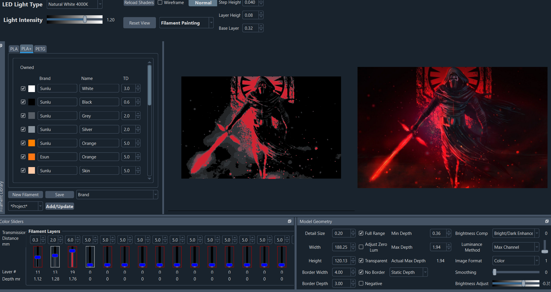 Kylo Ren - HueForge by Mindlessdad | Download free STL model ...