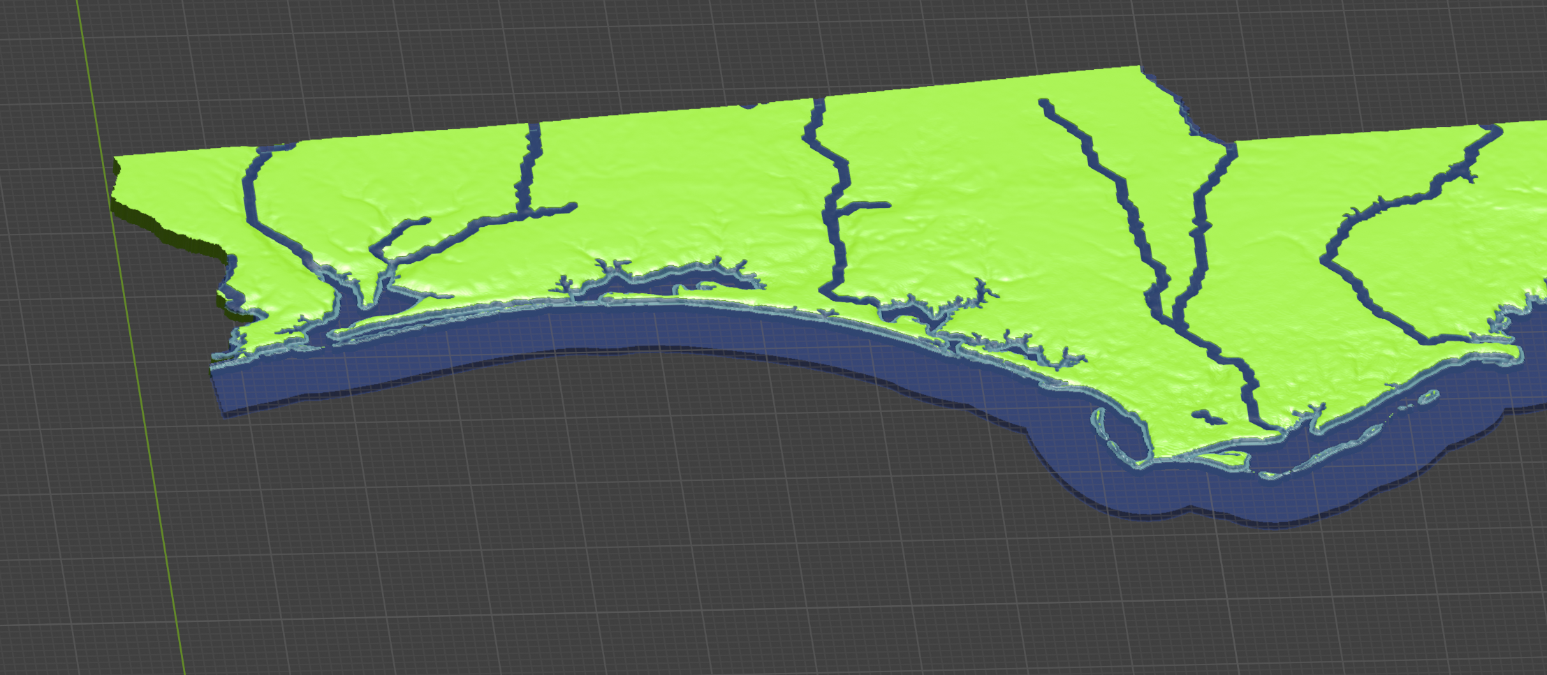 Florida, USA (FL) Topographic Map with Hydrographic Features by ansonl