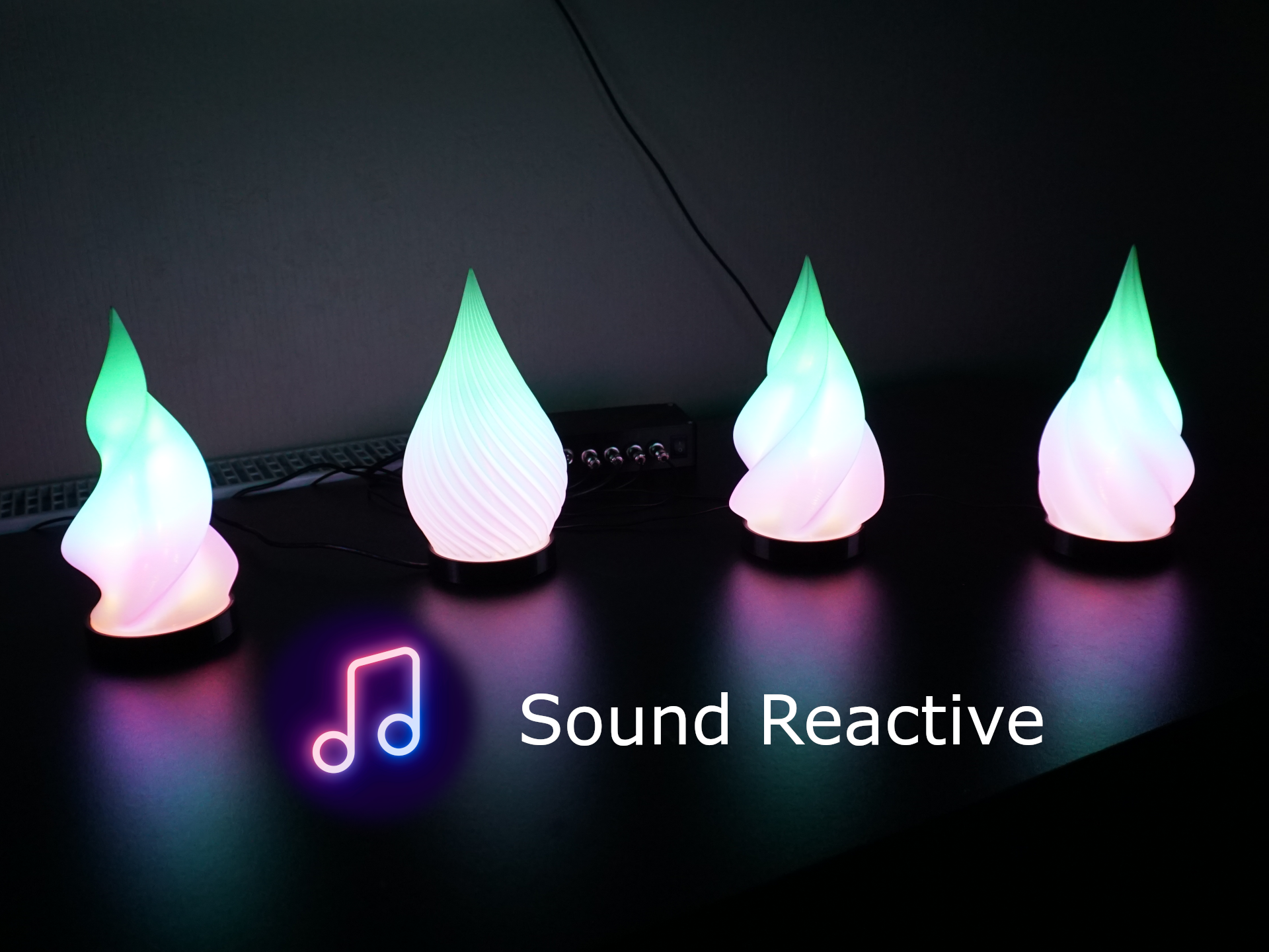Sprial LED Lamps with Controll Hub (WLED Soundreactive)