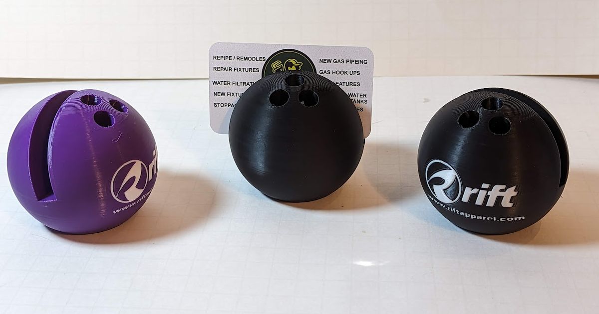 Bowling Ball Business Card Holder by MadMax Download free STL model