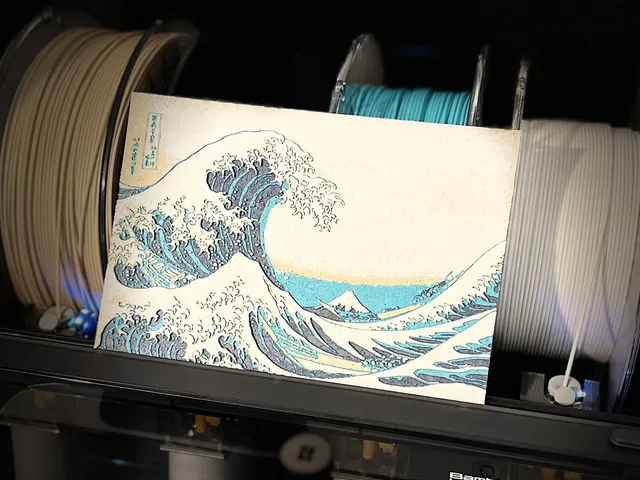 La grande Vague Kanagawa Art3Dchoix 3D PAINTING version Hokusai, HUEFORGE