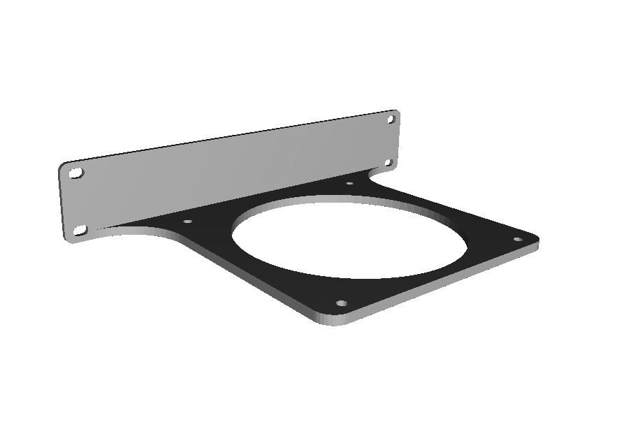 Simple 10 Inch Rack 1U 140mm Fan Mount