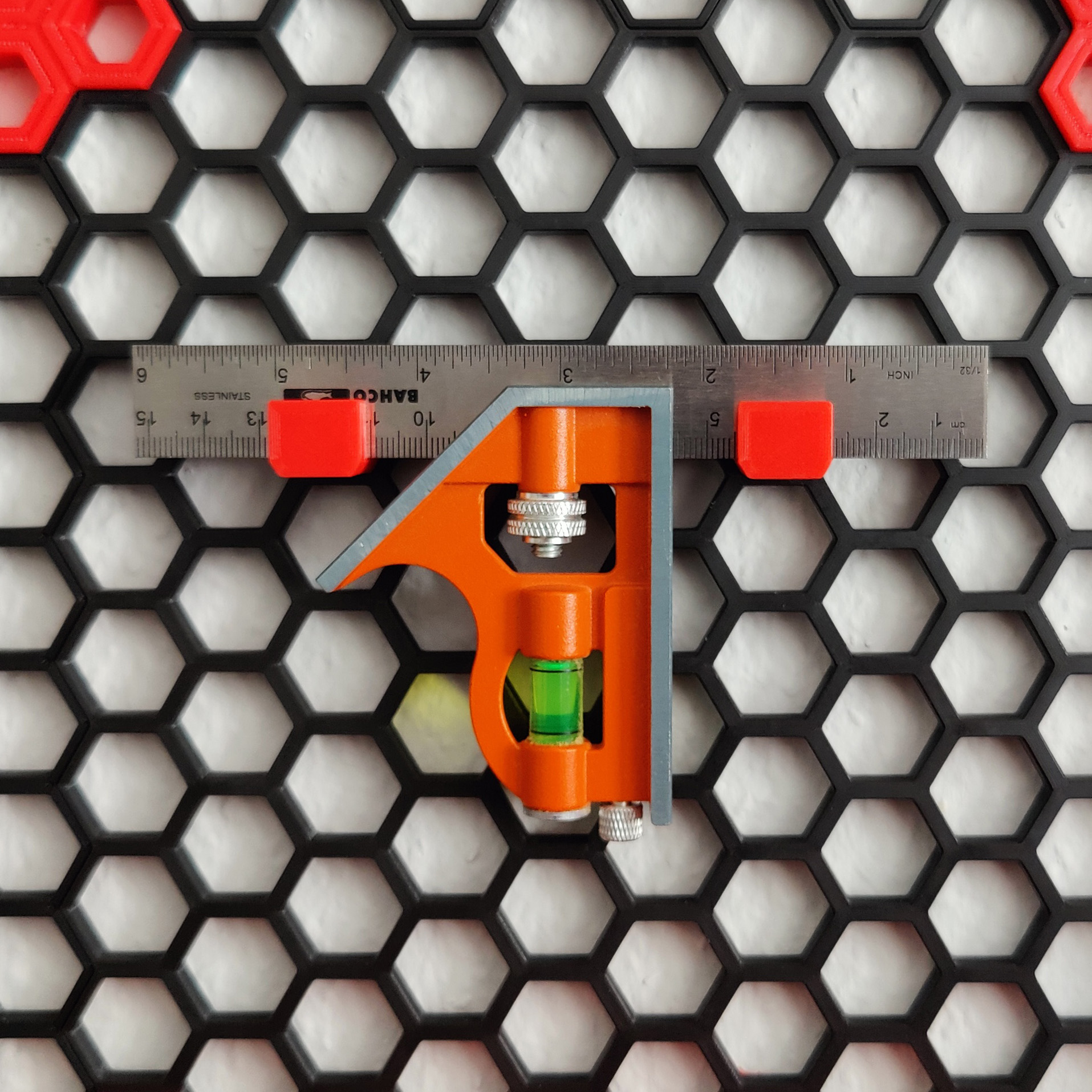 Honeycomb Wall Holder for Combination Squares and Rulers