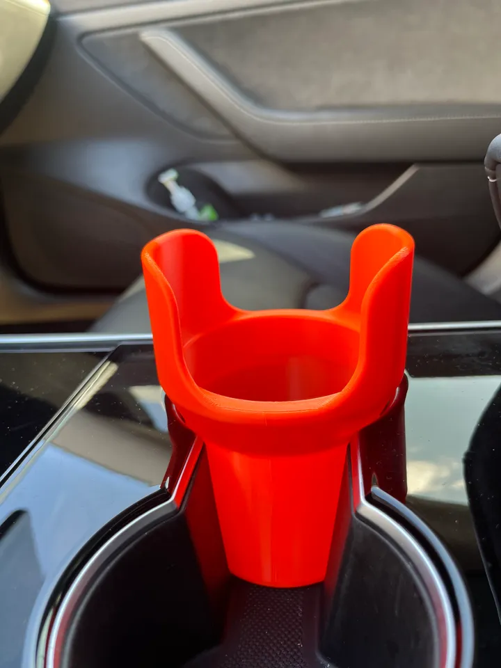 Tesla Model 3 - Cup Holder Adapter by asquared