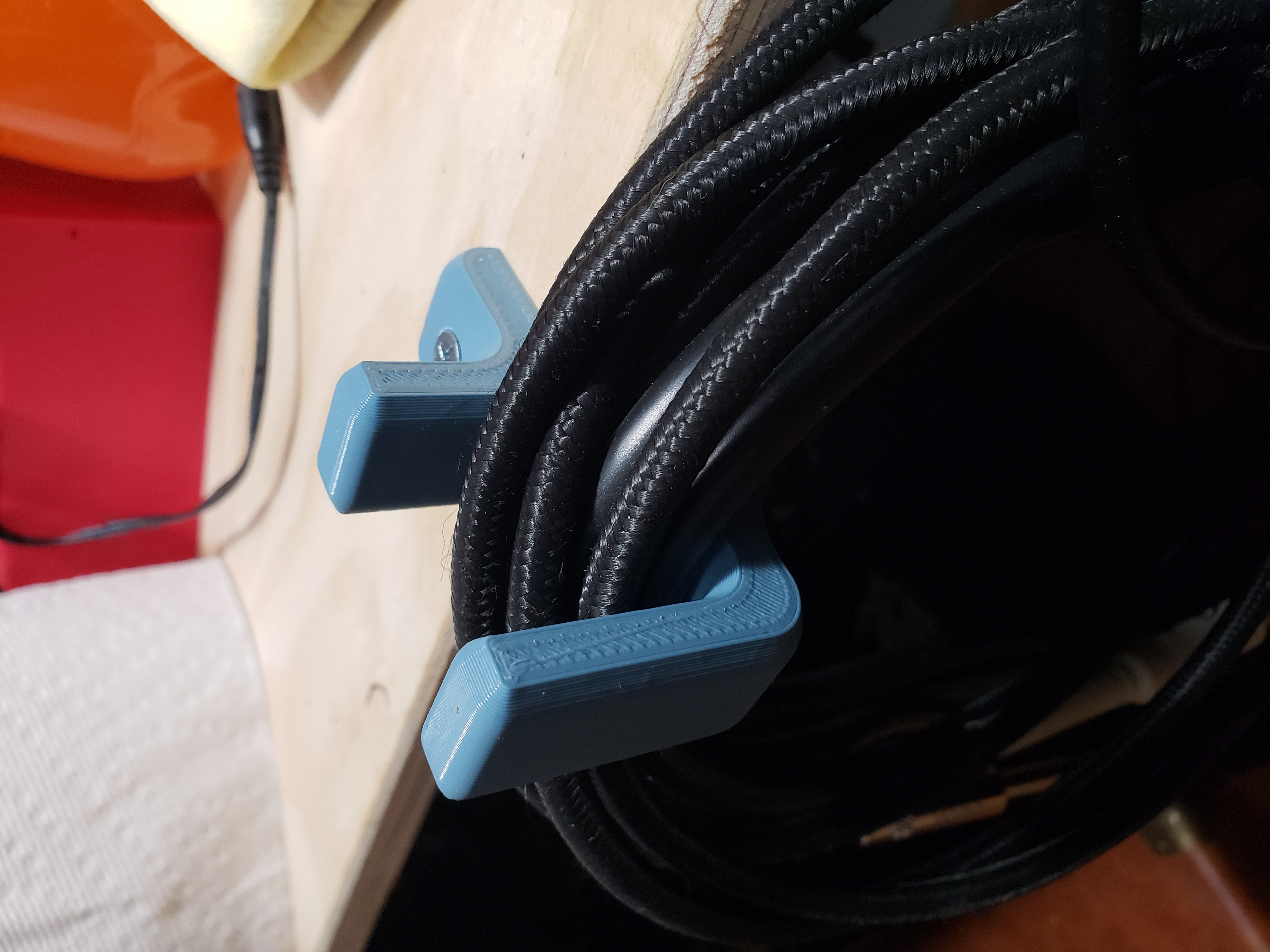 3/4 inch plywood cable holder.