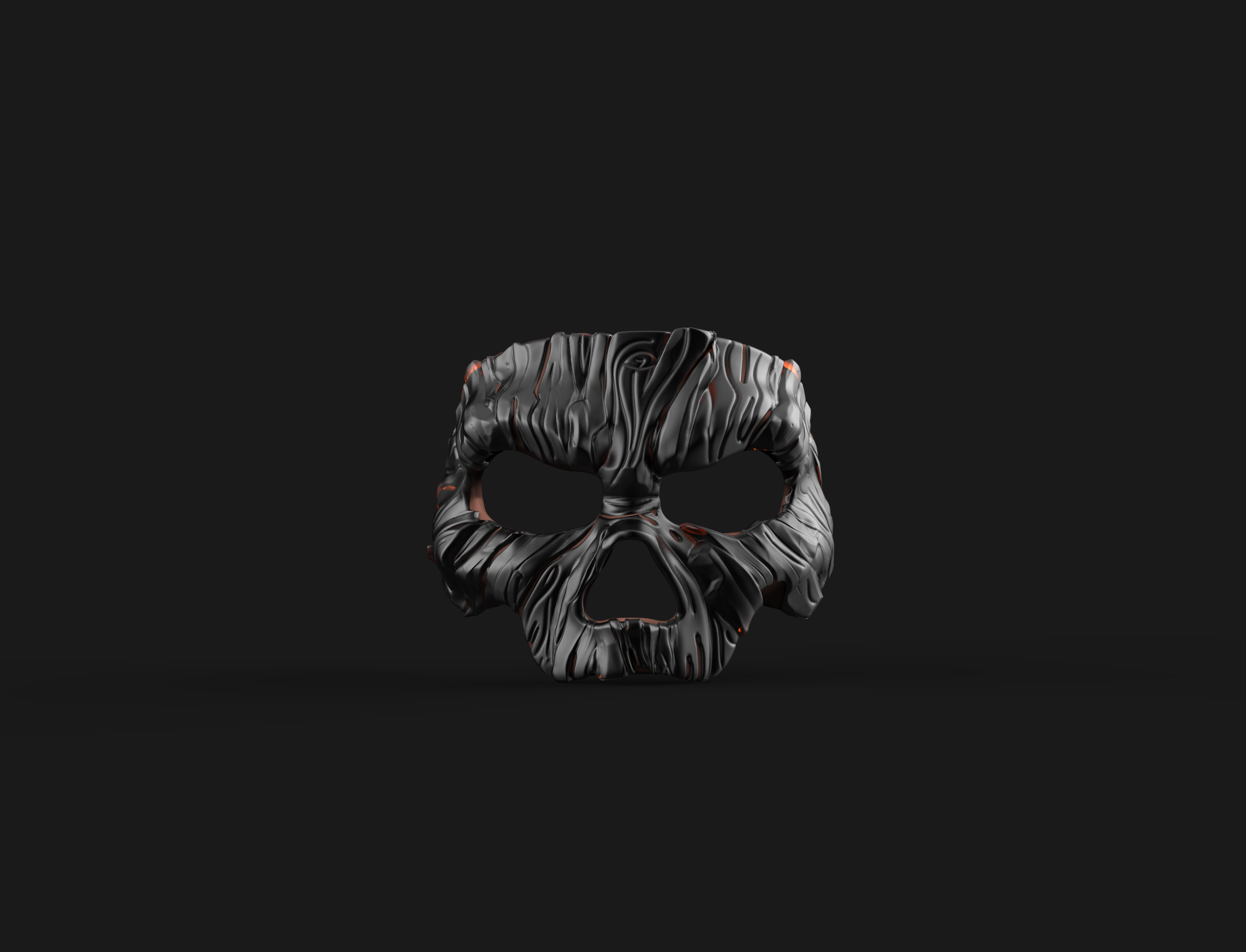 handcrafted Wooden Skull Mask - Dark Finish, Scary, Unique, One-of-a-Kind - Made in Nepal