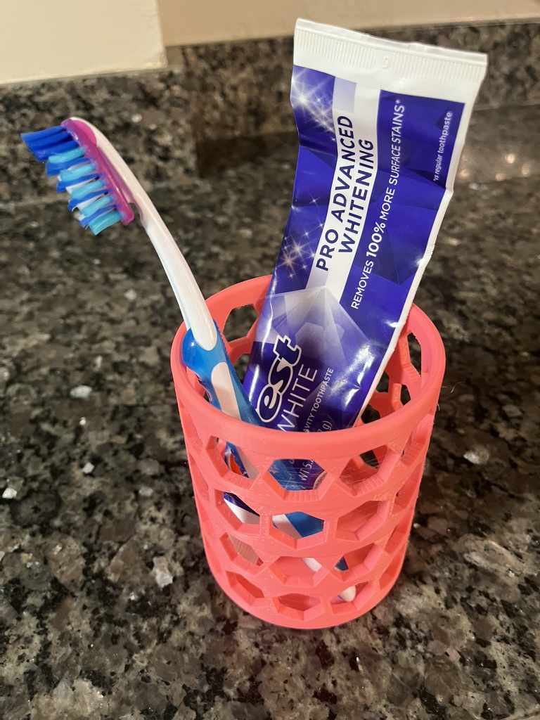 Ventilated Toothbrush & Toothpaste Holder (Honeycomb Design)