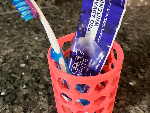 Ventilated Toothbrush & Toothpaste Holder (Honeycomb Design)