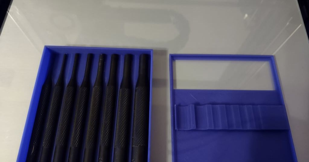 Pin Punch Tray for Harbor Freight 8 Piece Pin Punch Set by faultedlogic