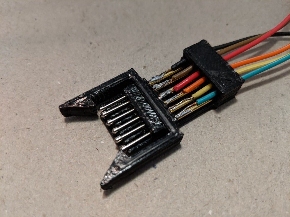 Edge Header Programmer Clip Via Probes (e.g. OpenLog Clone) (Customisable)