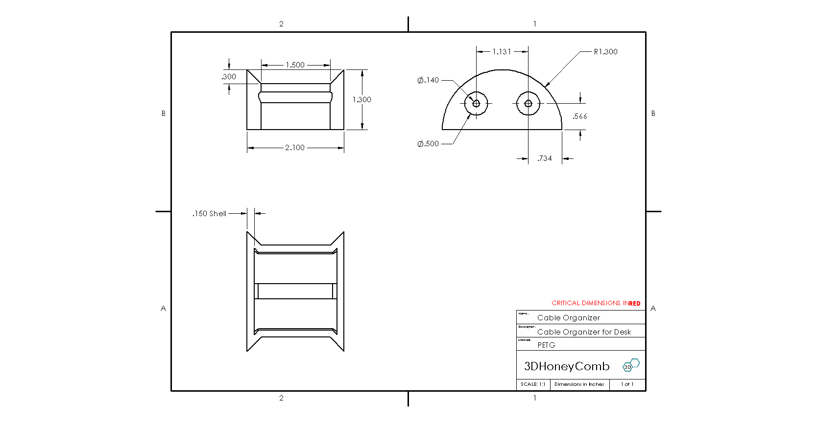 Cable Organizer (Wrap Around) by 3DHoneyComb | Download free STL model