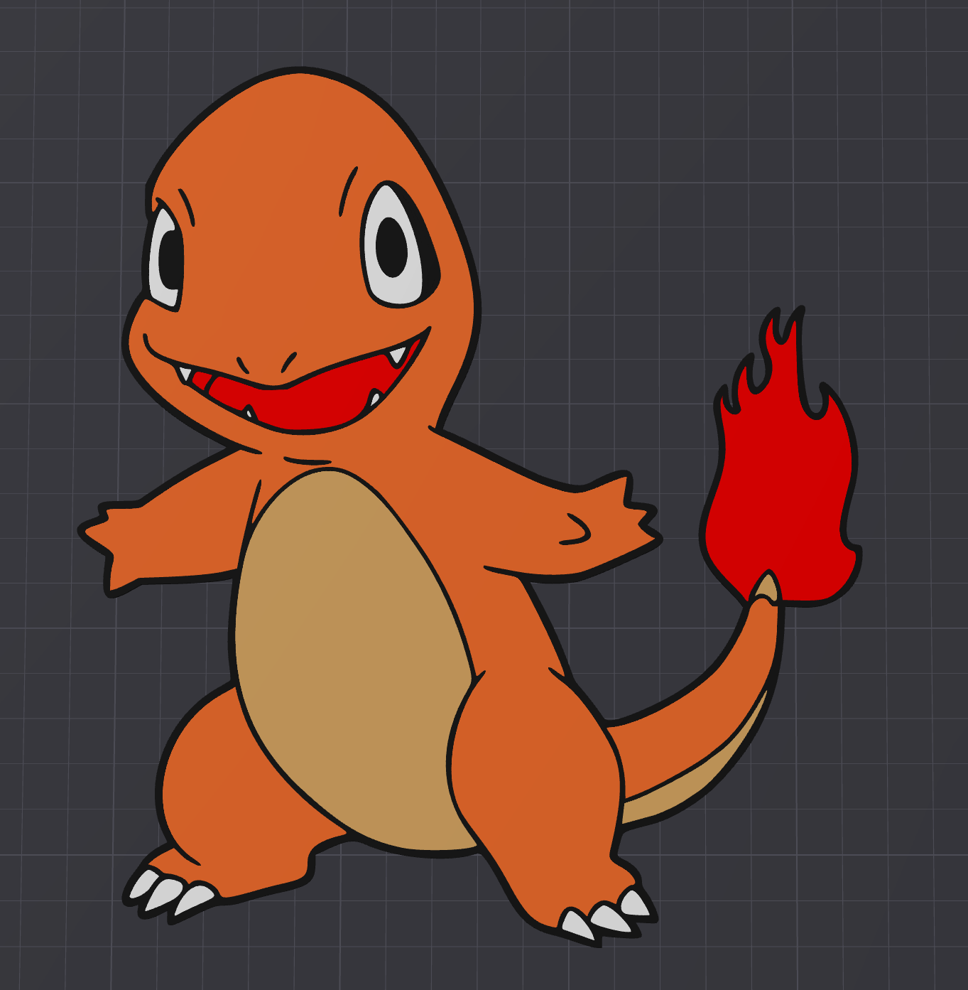 Plus-Plus Charmander (Pokemon) in 2D