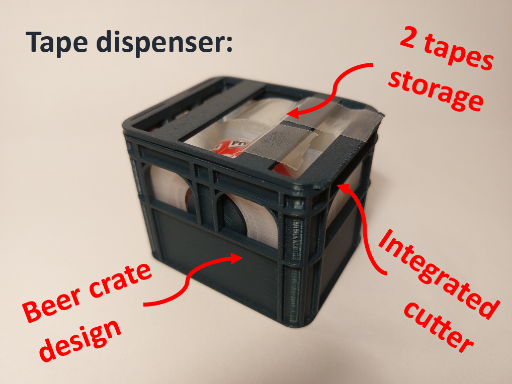 Tape dispenser beer crate
