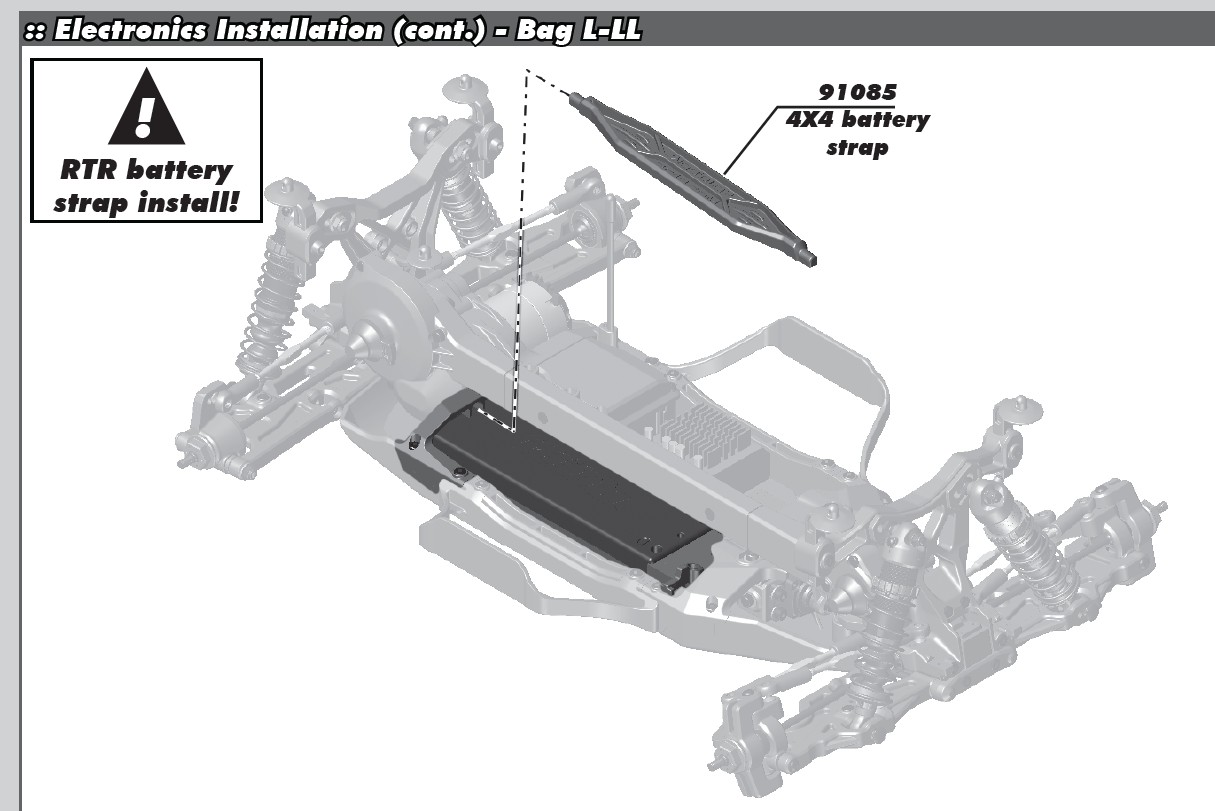 Team Associated SC10 4x4 battery strap and lock 91085