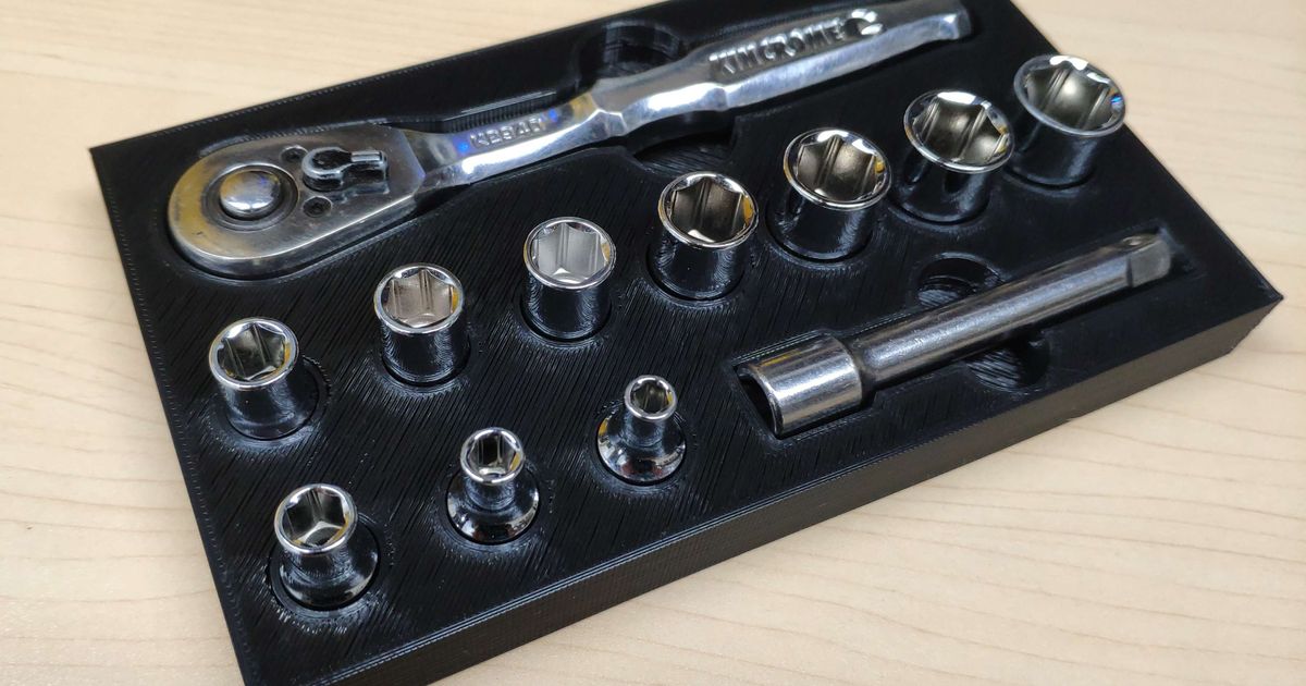 Kincrome 1/4" Ratchet Set Holder by Craigs Download free STL model