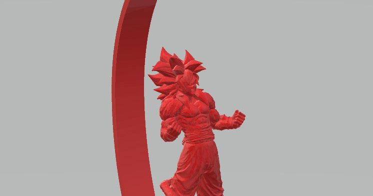 Goku SSJ3 STL Files Standing V2 from Dragonball 3D Printable