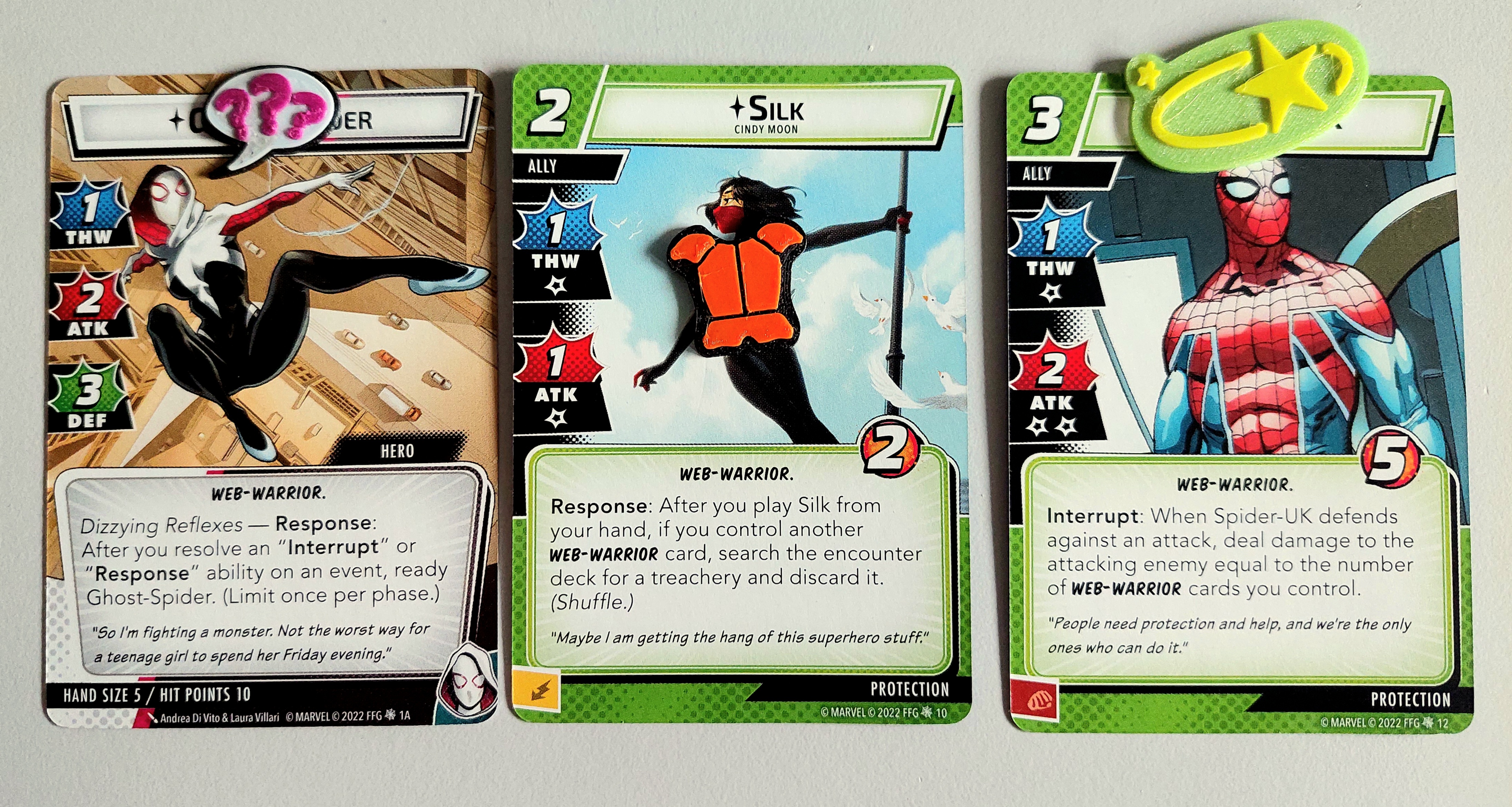 Marvel Champions: token replacement for status cards