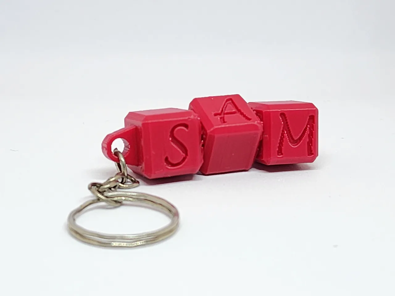 Print-in-place Customizable Name Tag Key Ring Charm Fidget by chiz, Download free STL model