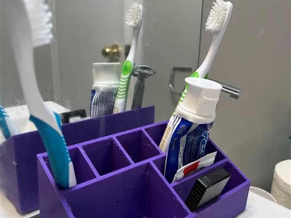 Washroom or Work Desk Organizer Tray with Drainage Holes