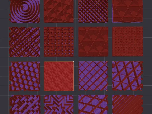 Sparse infill patterns samples