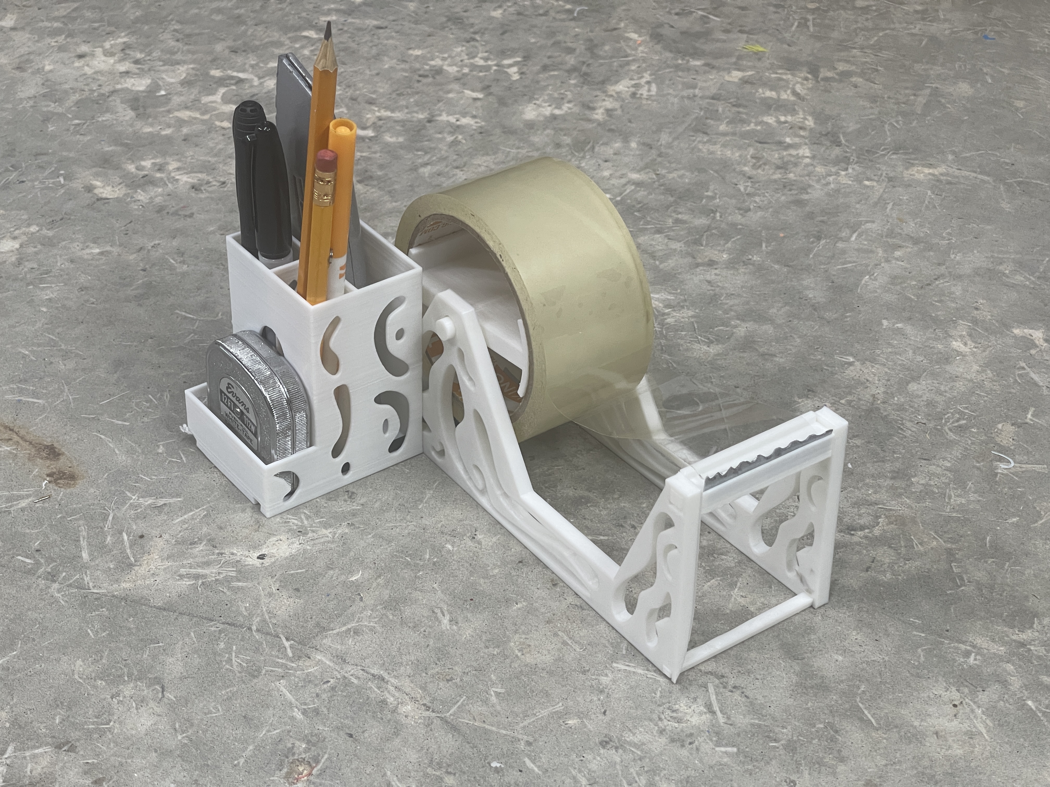 Tape Central - Holder for Tape, Tape Measure, Pens, Markers, and Knife
