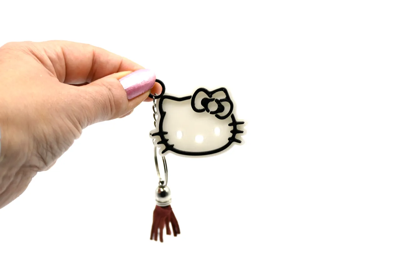 STL file Hello Kitty Angelita Keychain・Template to download and