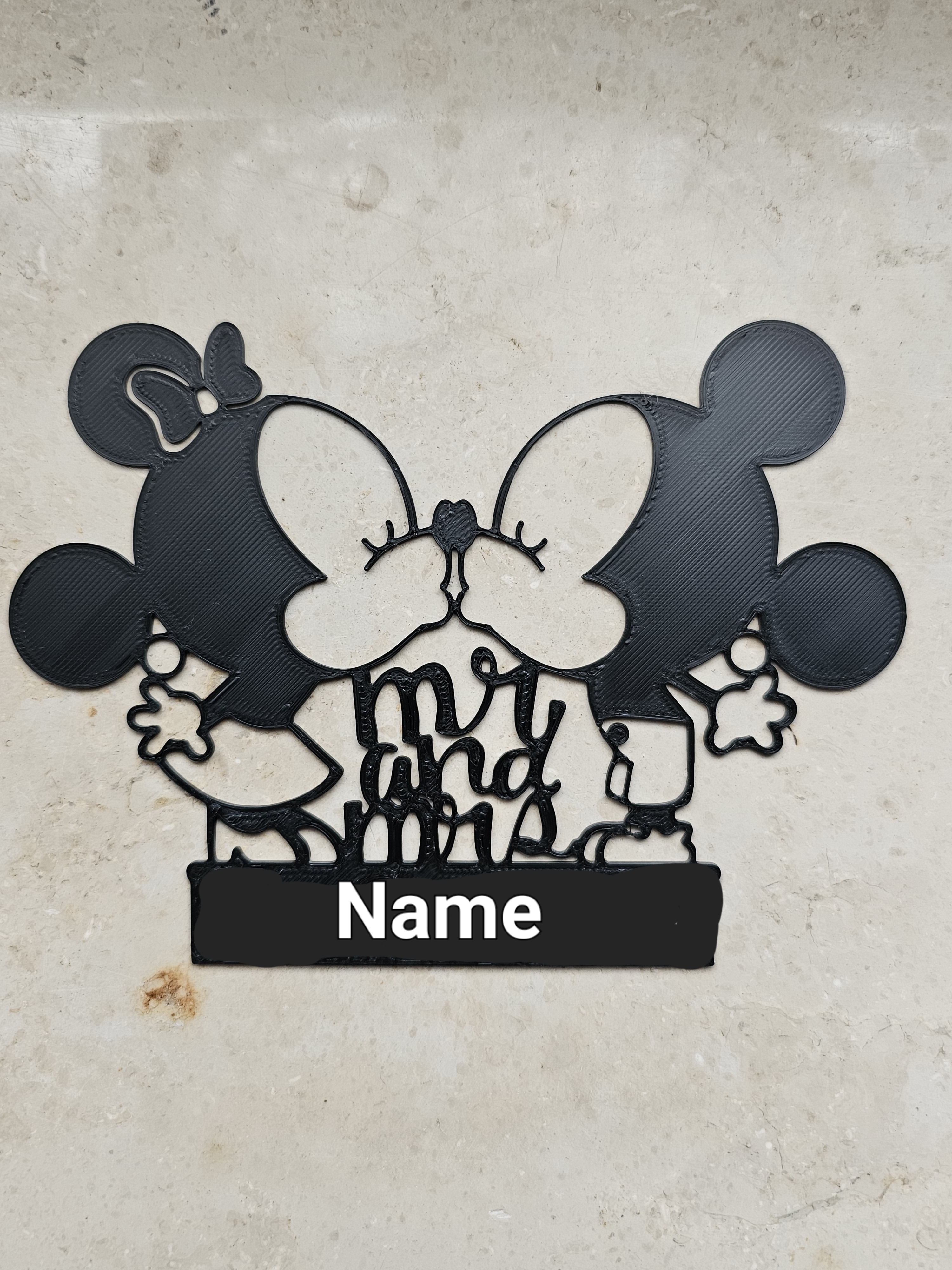 Mickey Mouse kissing doorplate
