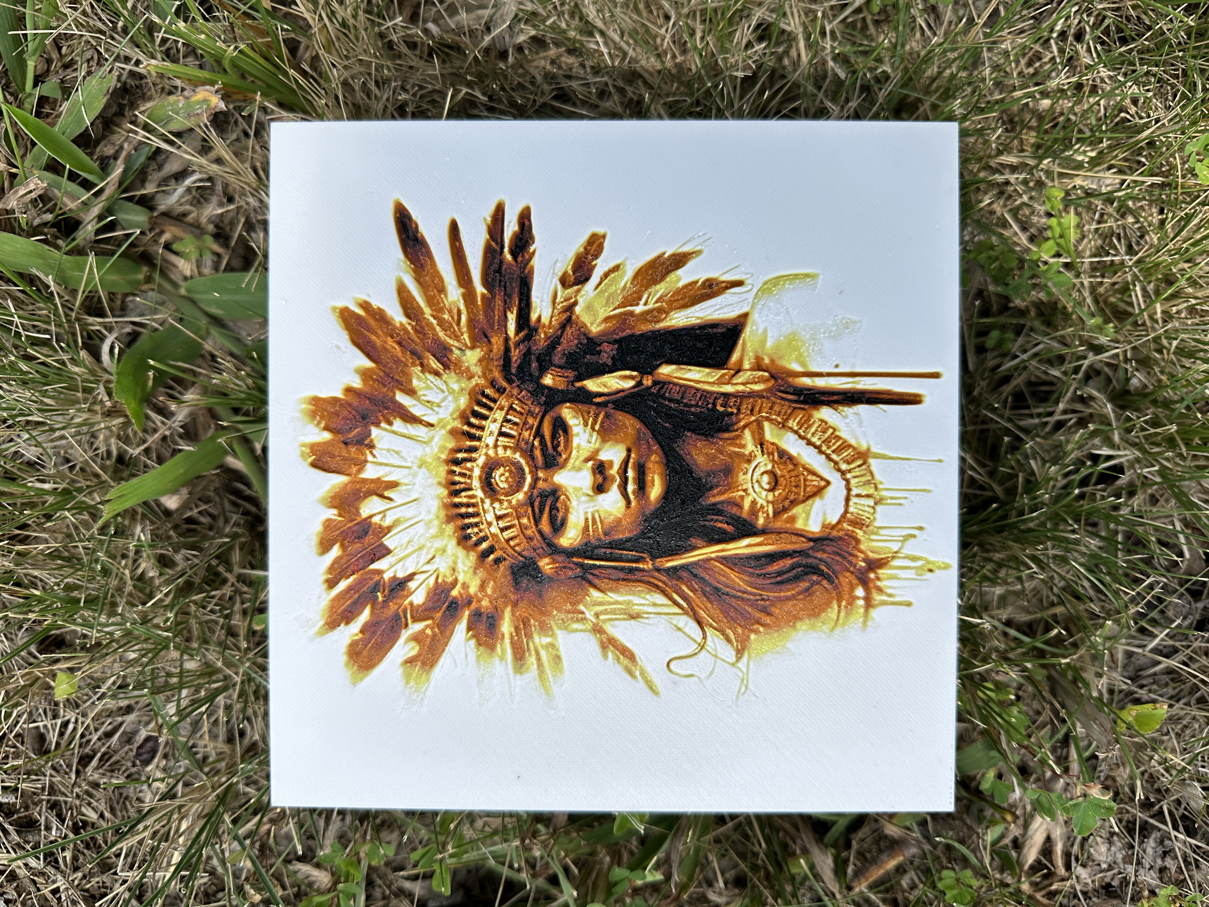 Native American Woman Hueforge filament painting