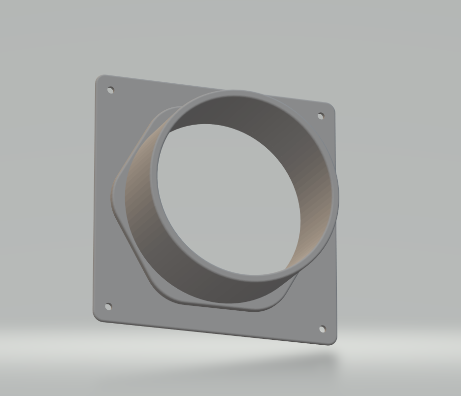 Prusa Original Enclosure Hexagonal Hole to 4-inch flexible ducting dryer vent adapter