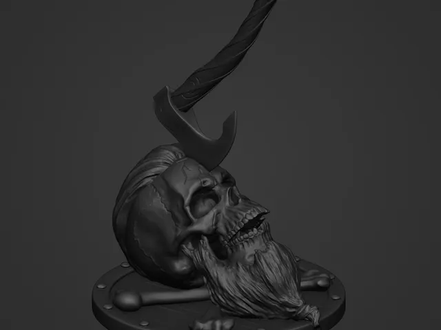 Bearded viking skull