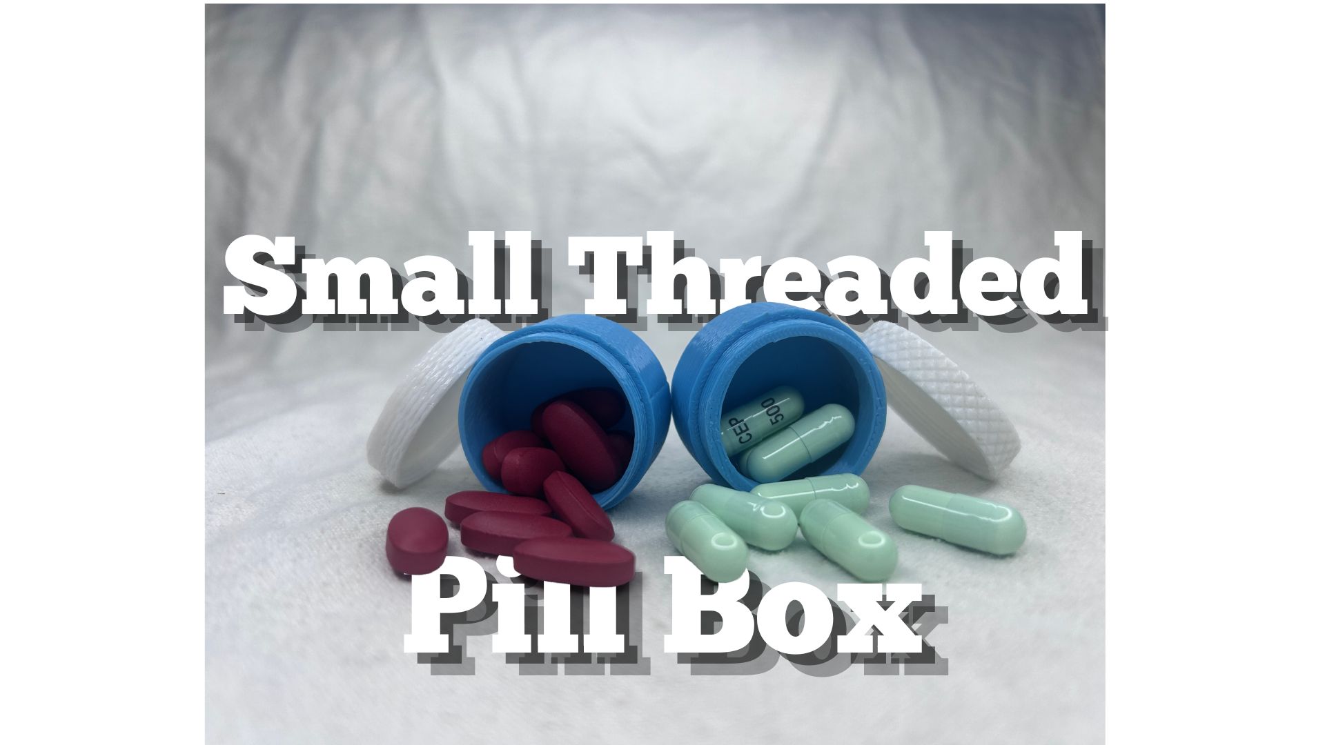 Threaded small pill container