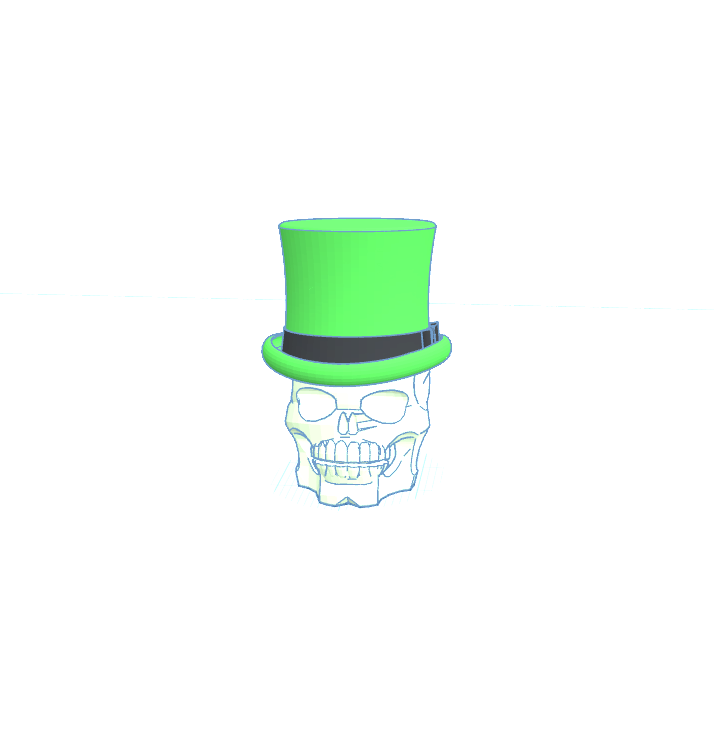Skull with top hat St. Patrick's day