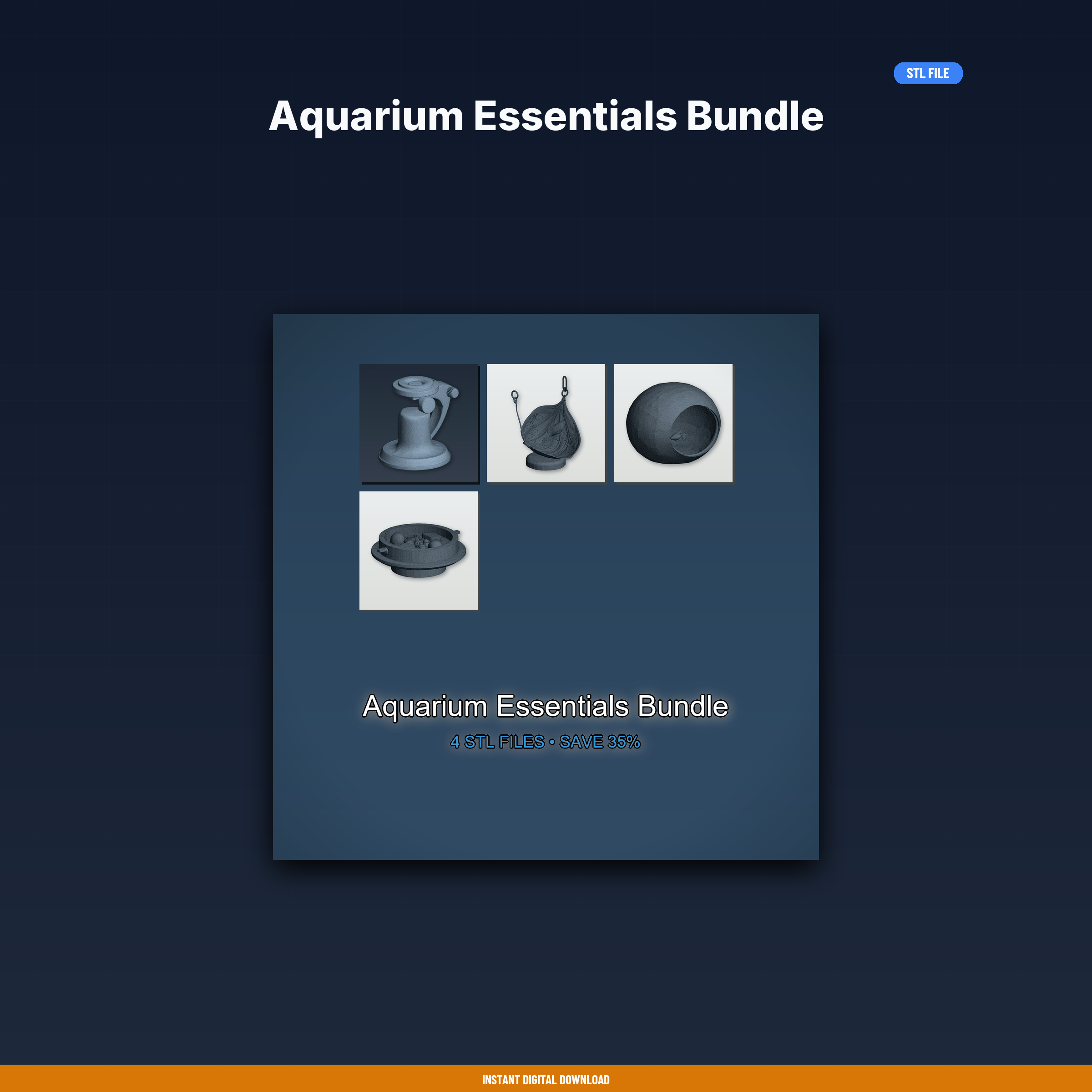 Aquarium Essentials Bundle - 4-Model STL Bundle