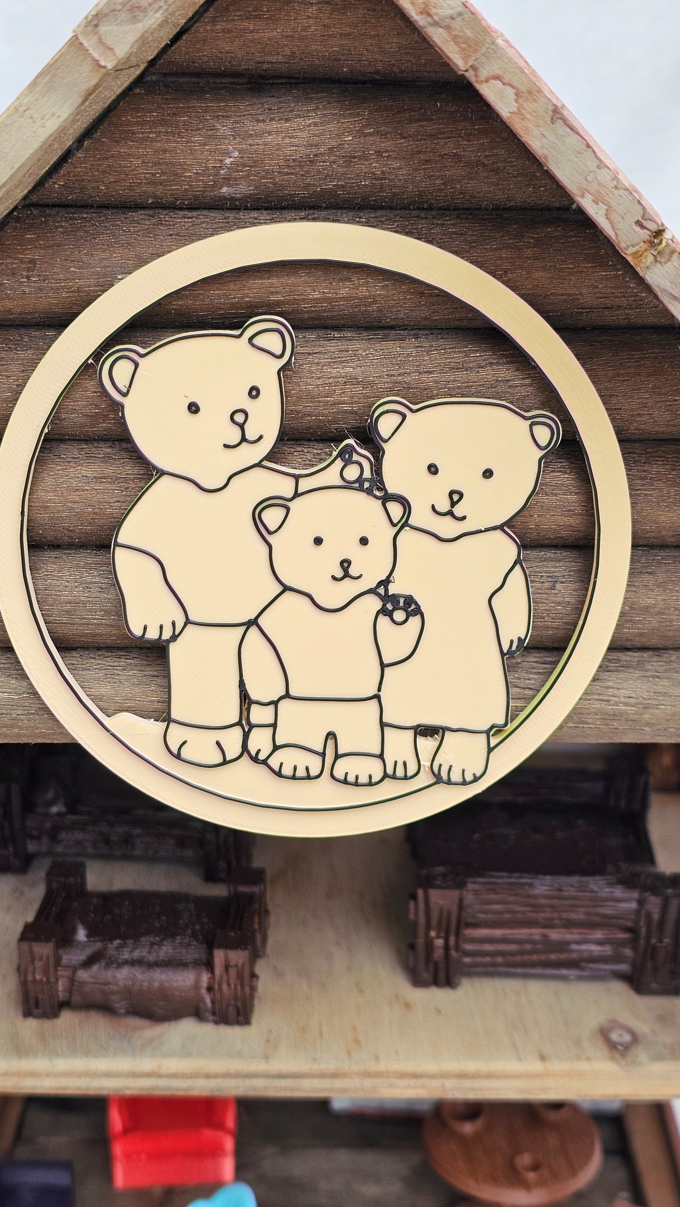 three -bears plaque - full process to develop from bitmap