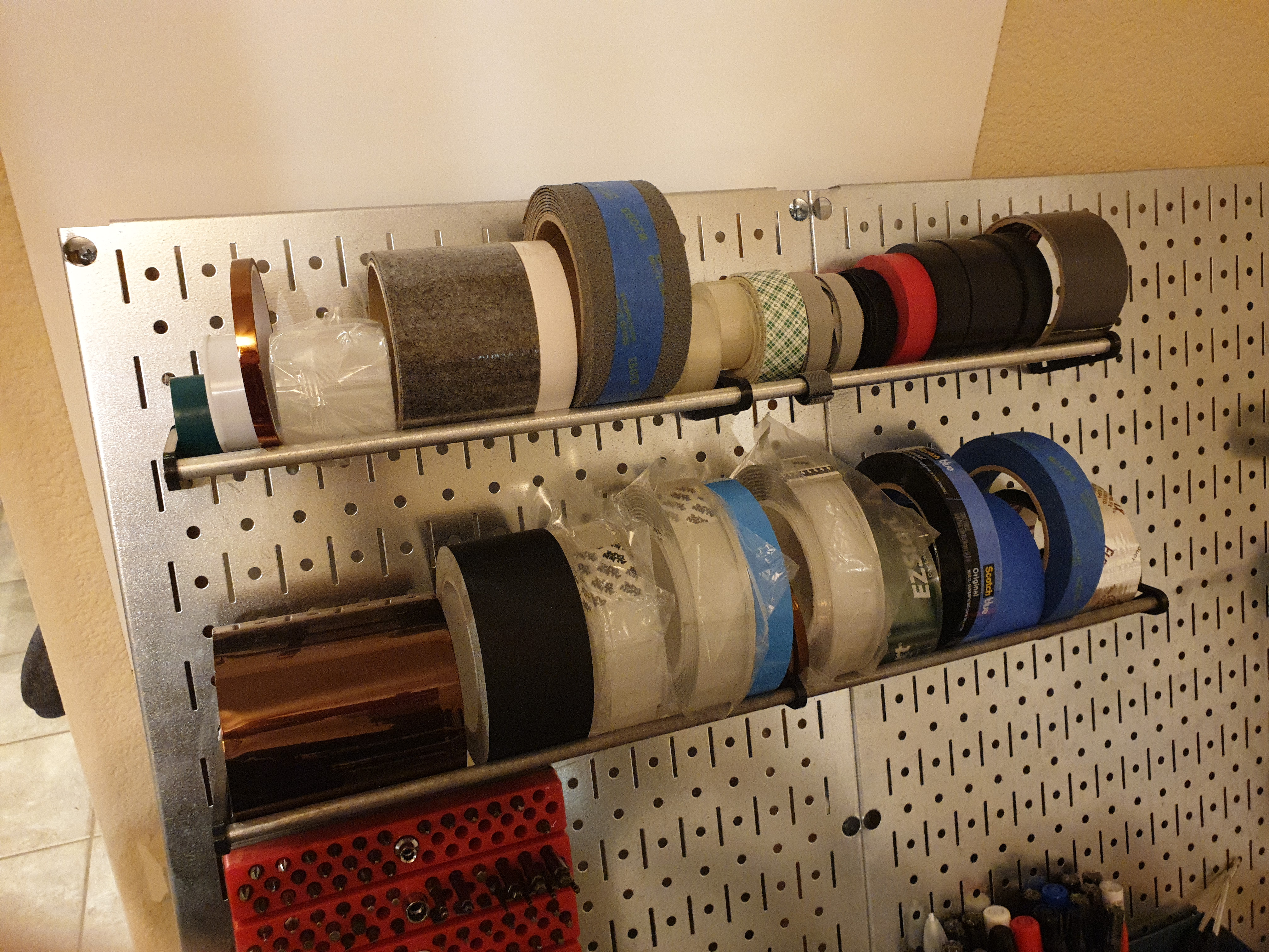 Pegboard Tape Rack