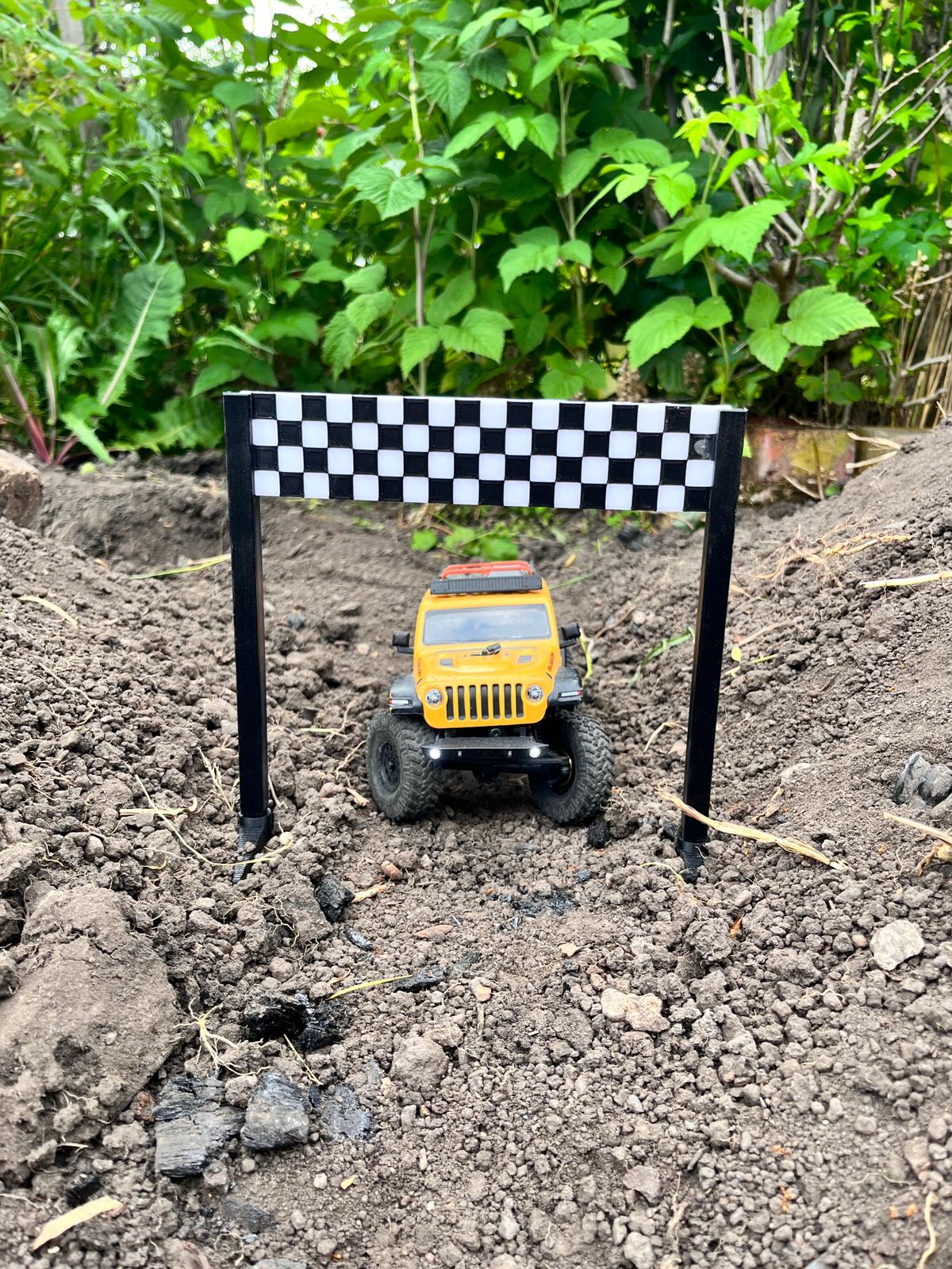 RC finish line banner for offroad crawler 1/24