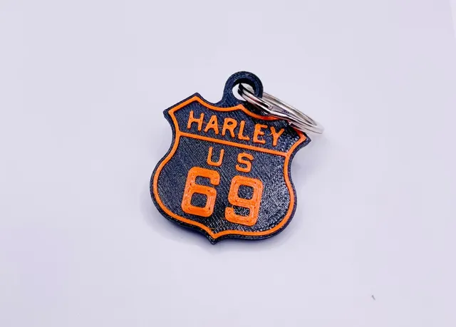 Harley Davidson Route 69 KeyChain