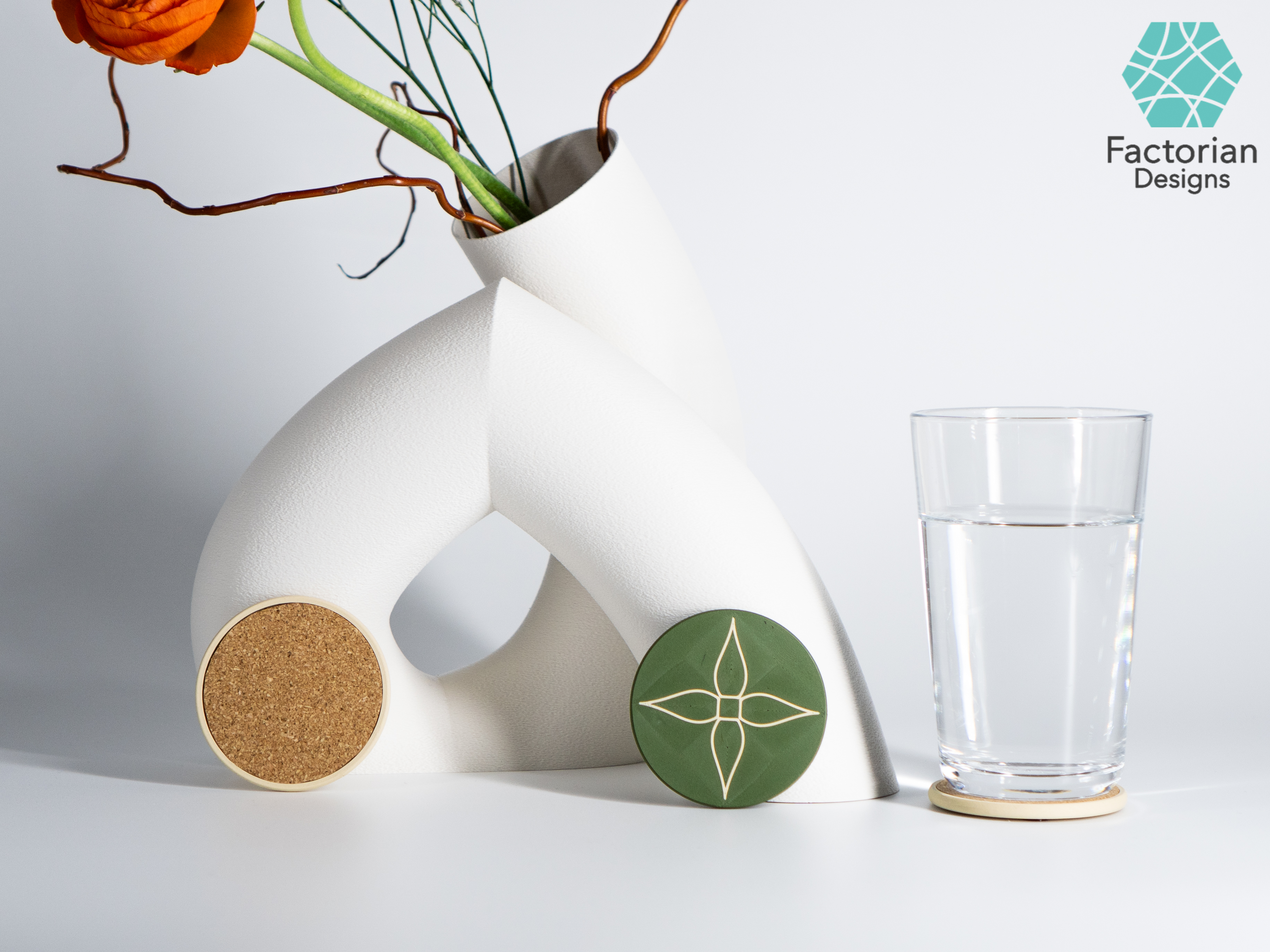 Pandora  – Multifunctional 3D Printed Vase with Hidden Storage and Coasters