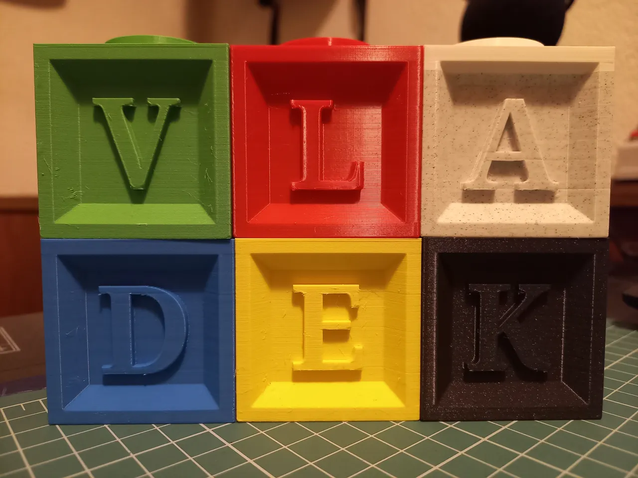 Letter blocks font. 3d children toys english alphabet, baby cubes