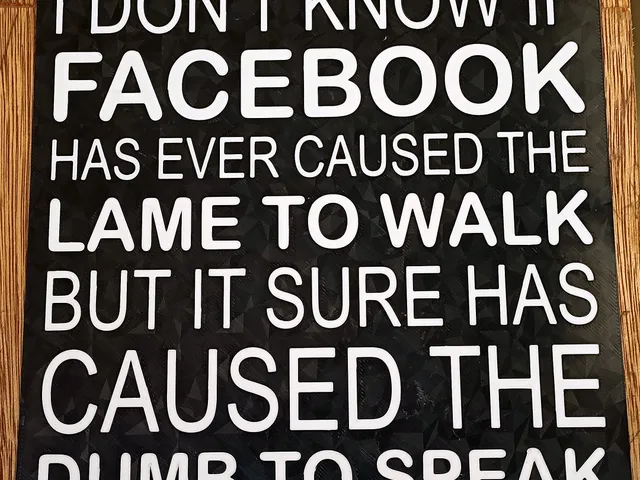 Funny Sign - "I dont know if facebook has ever caused the lame to walk..." dual colour design