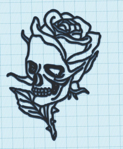 ROSE SKULL - WALL ART