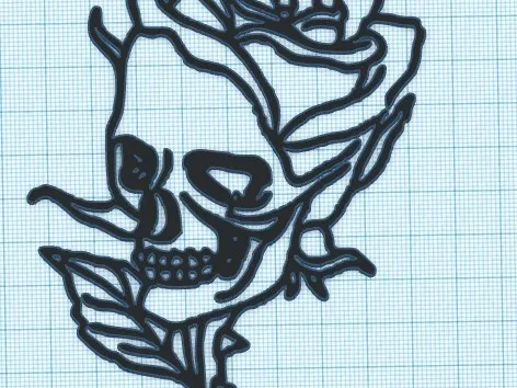 ROSE SKULL - WALL ART
