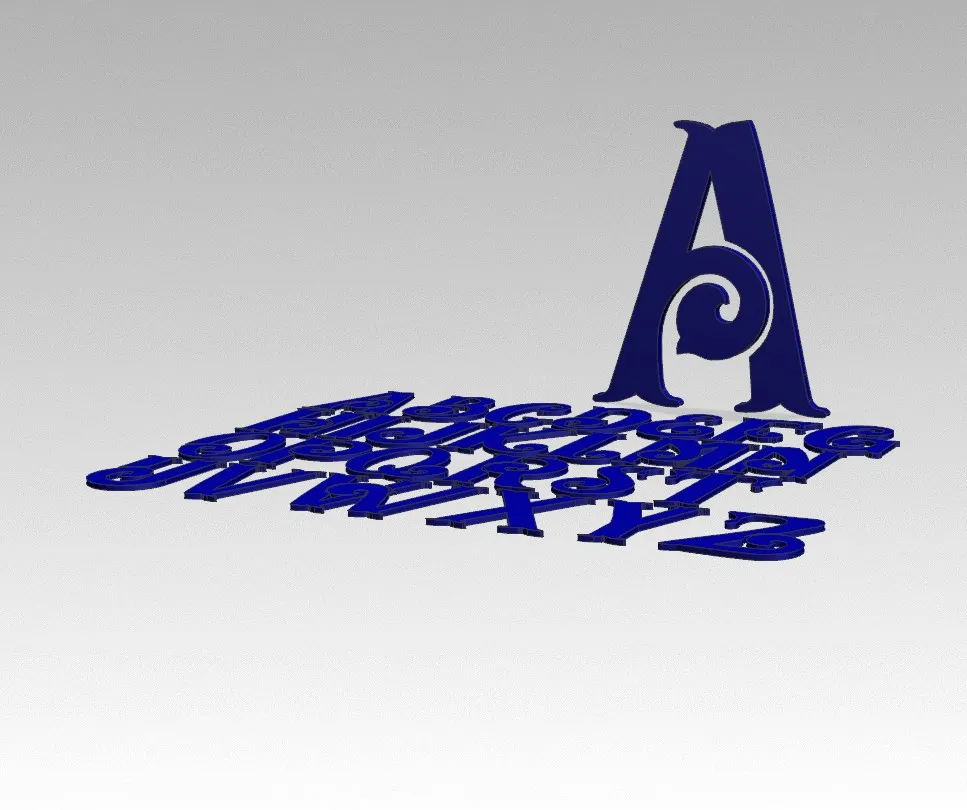Alphabet Stencil by PenolopyBulnick, Download free STL model
