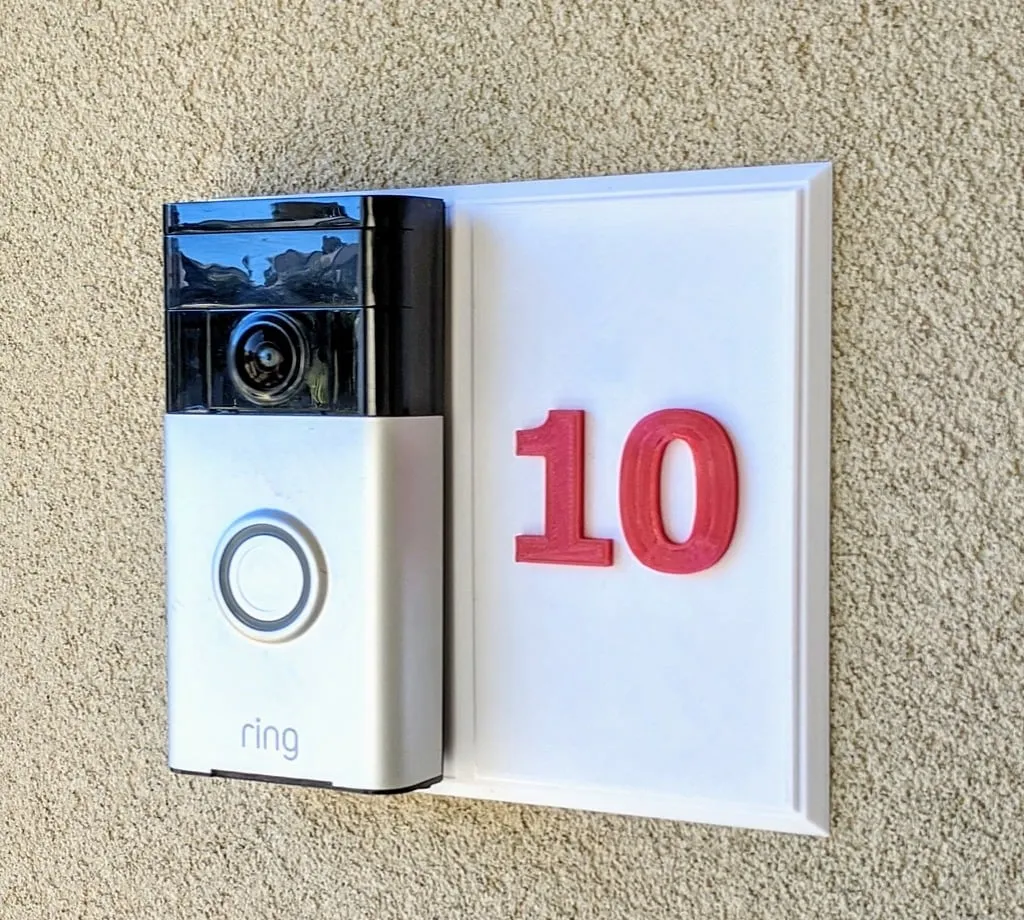 Ring Doorbell house number sign